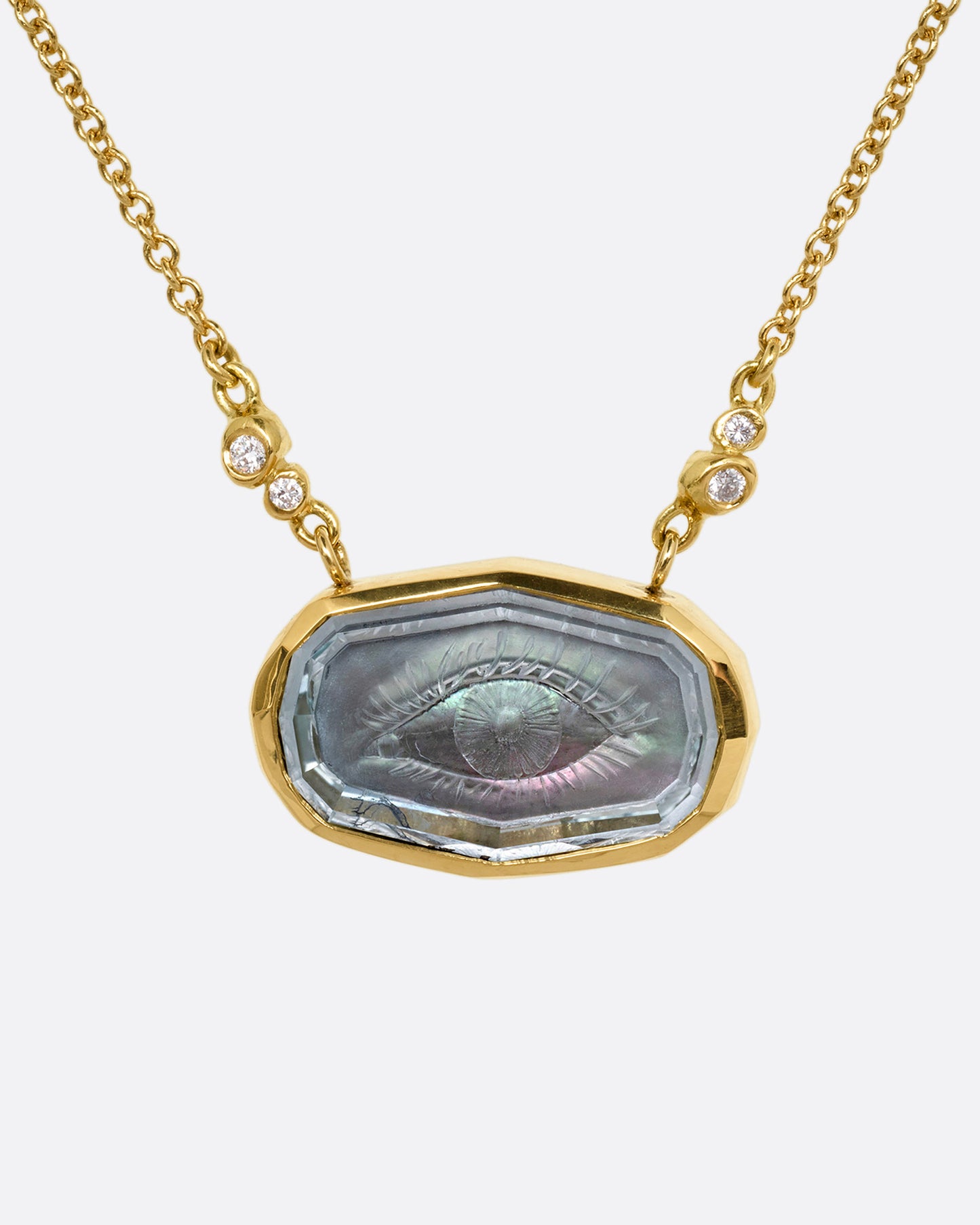 Quartz Eye Intaglio Pendant Necklace