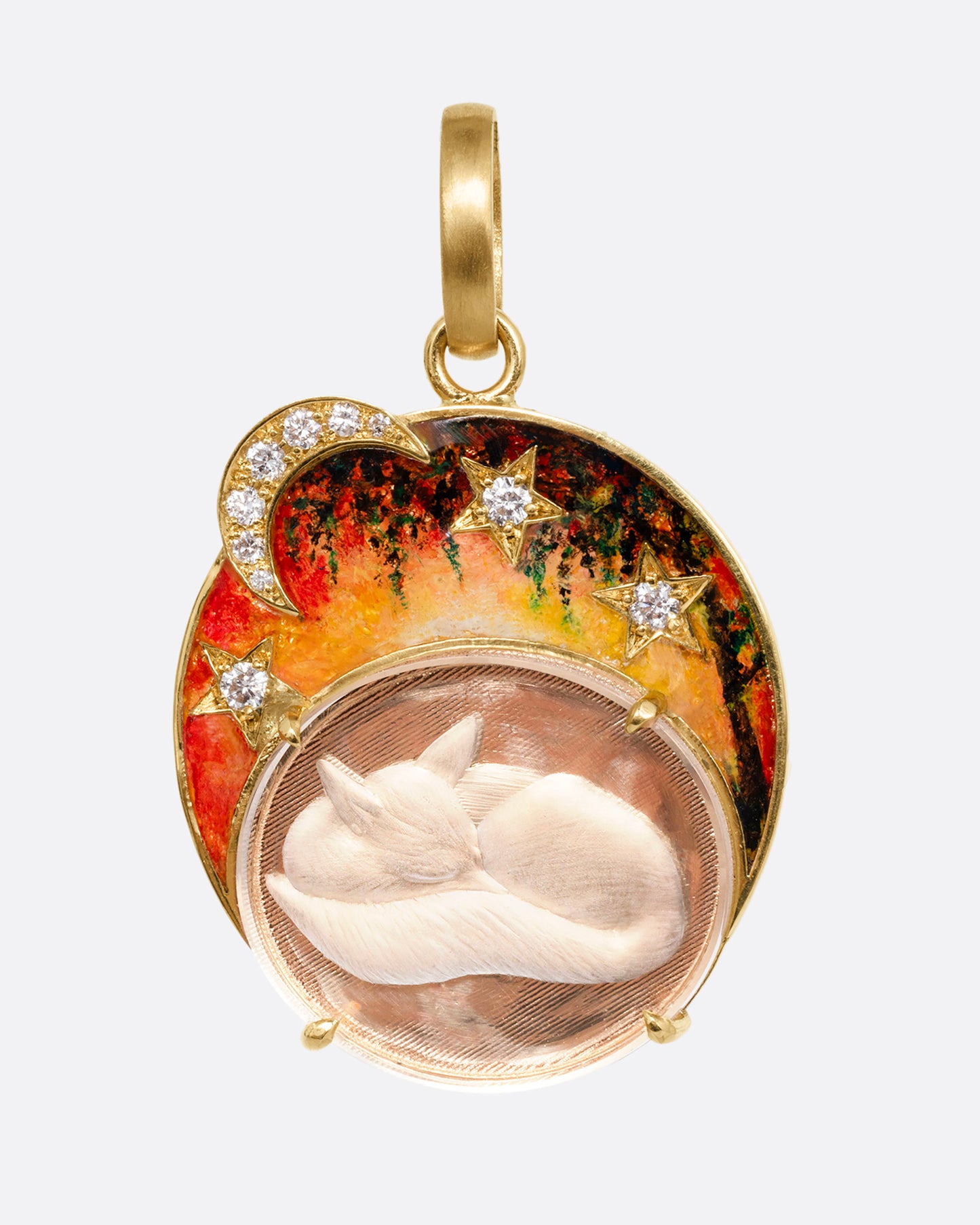 Quartz Fox Intaglio Pendant