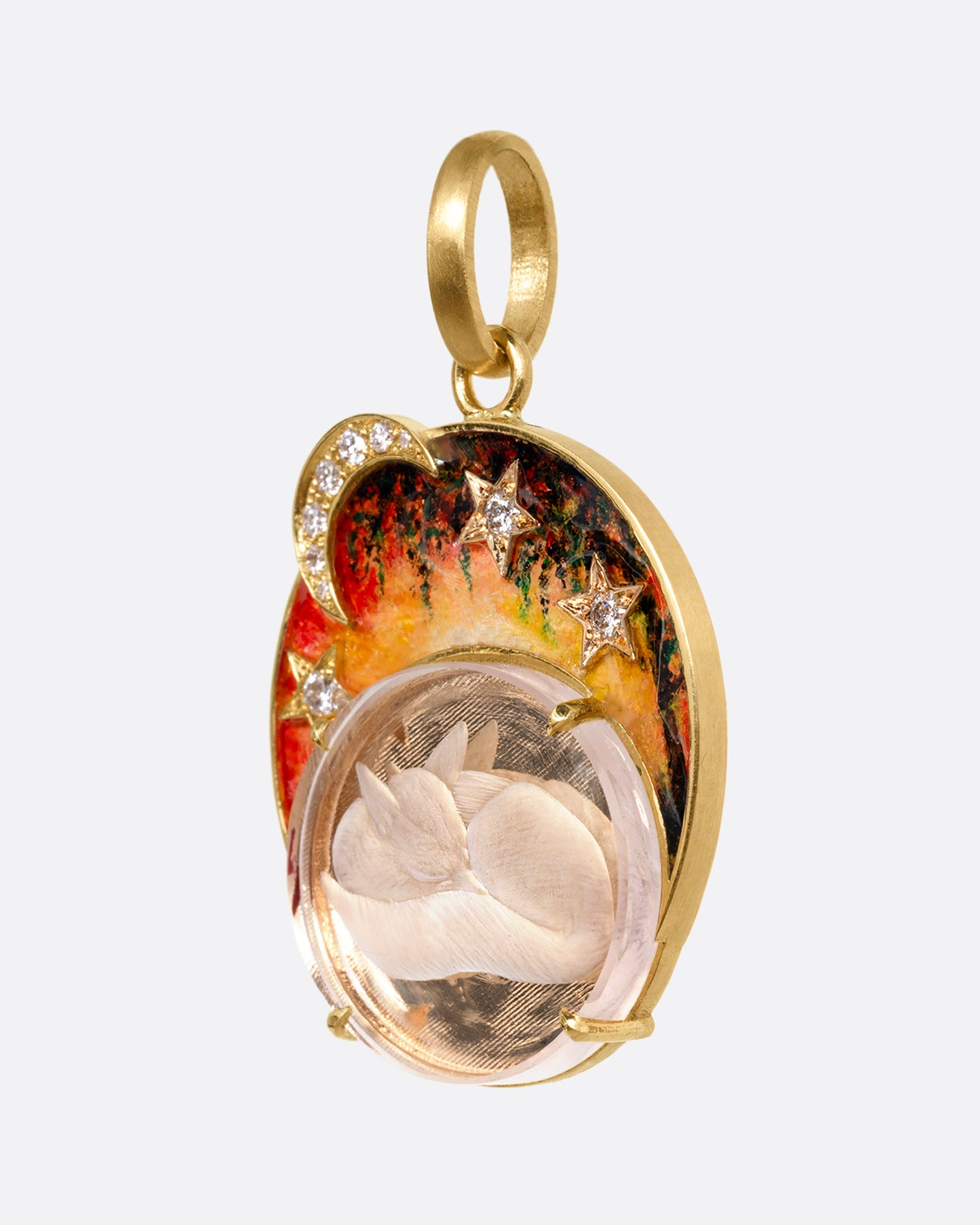 Quartz Fox Intaglio Pendant