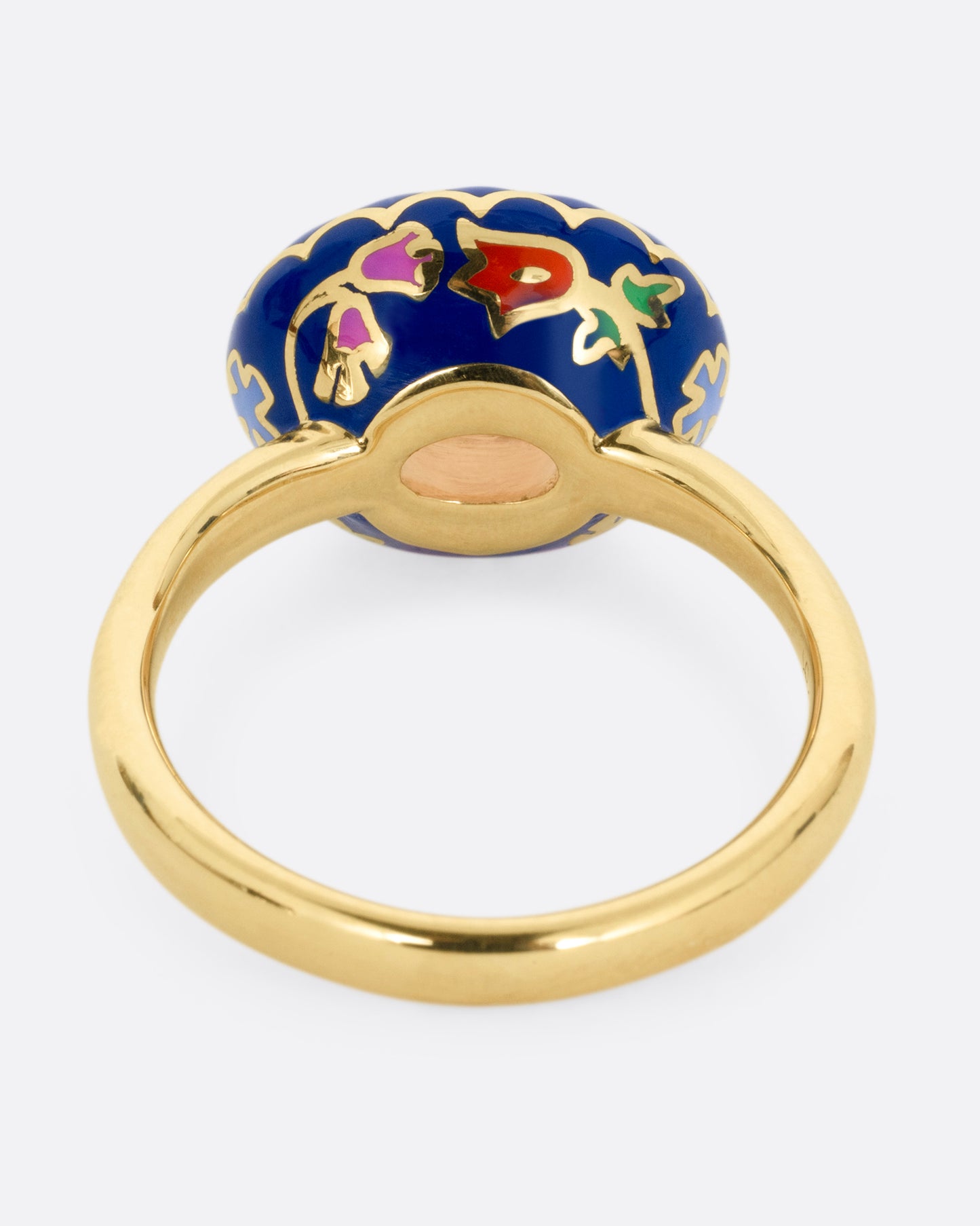 Tourmaline and Enamel Floral Ring