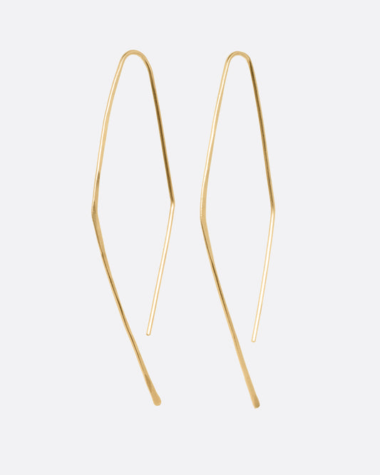 Large Diamond Shaped Hoop Earrings