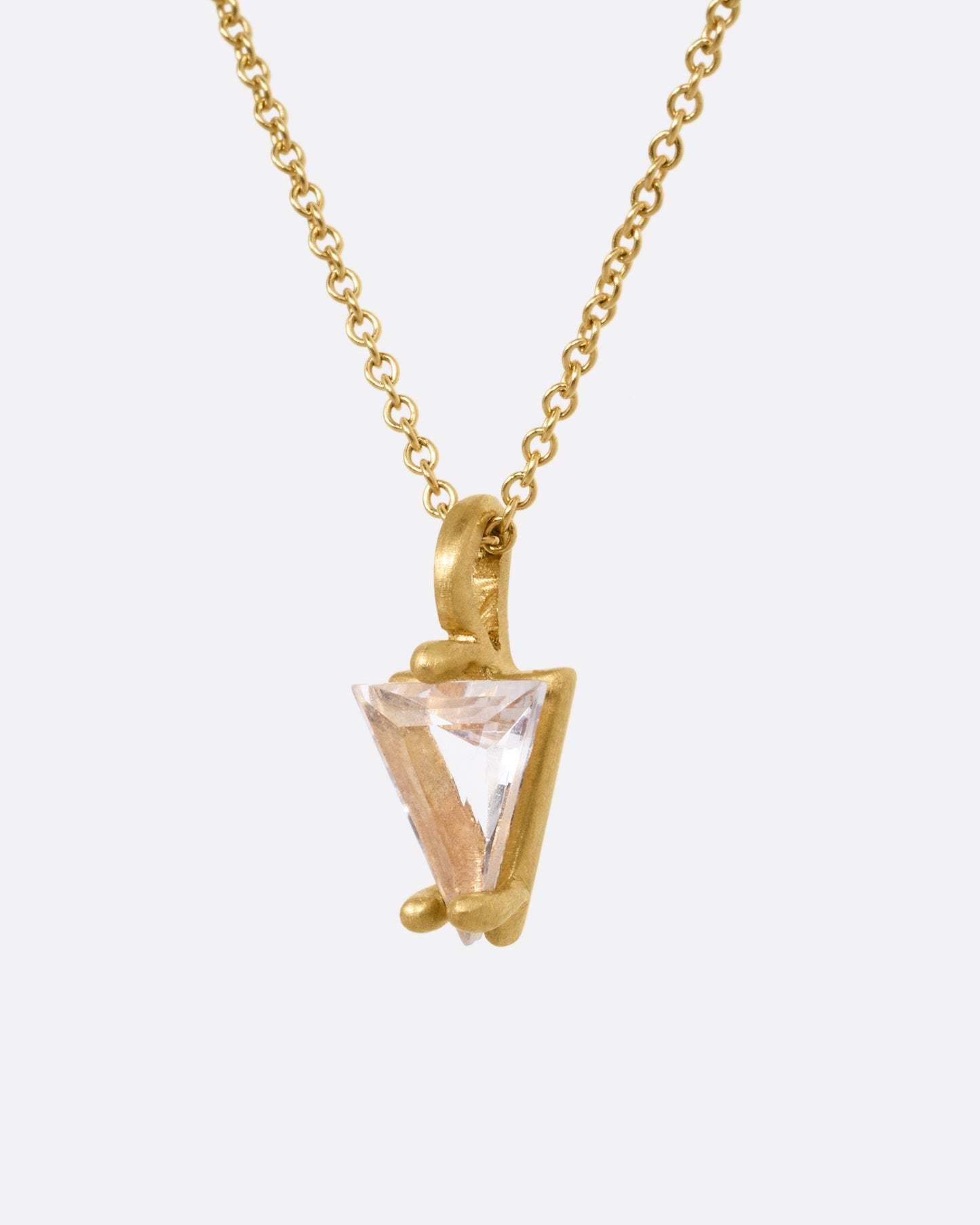 Triangular Morganite Pendant Necklace