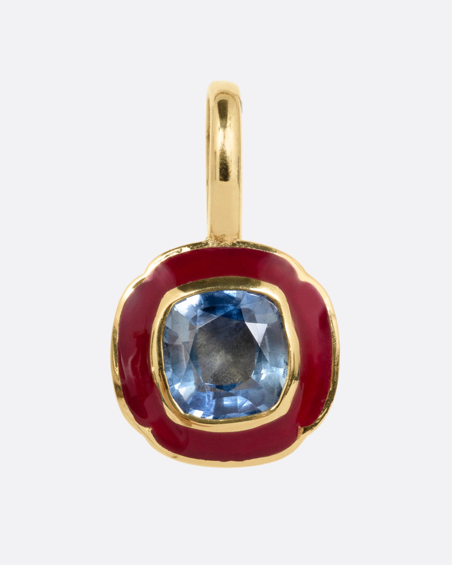 Sapphire and Enamel Floral Pendant