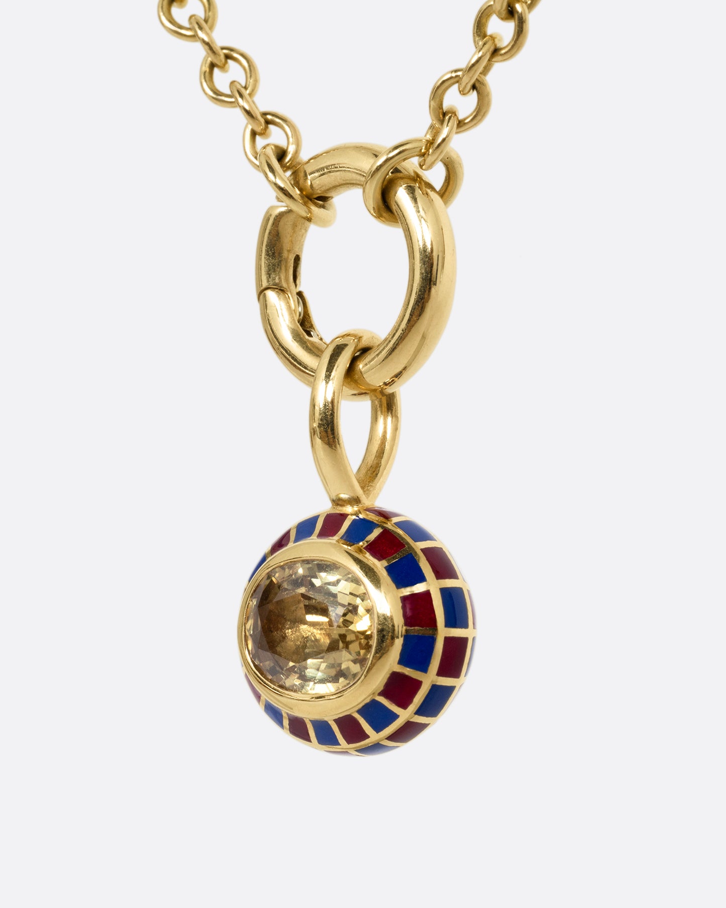 Sapphire Pendant Charm Chain Necklace