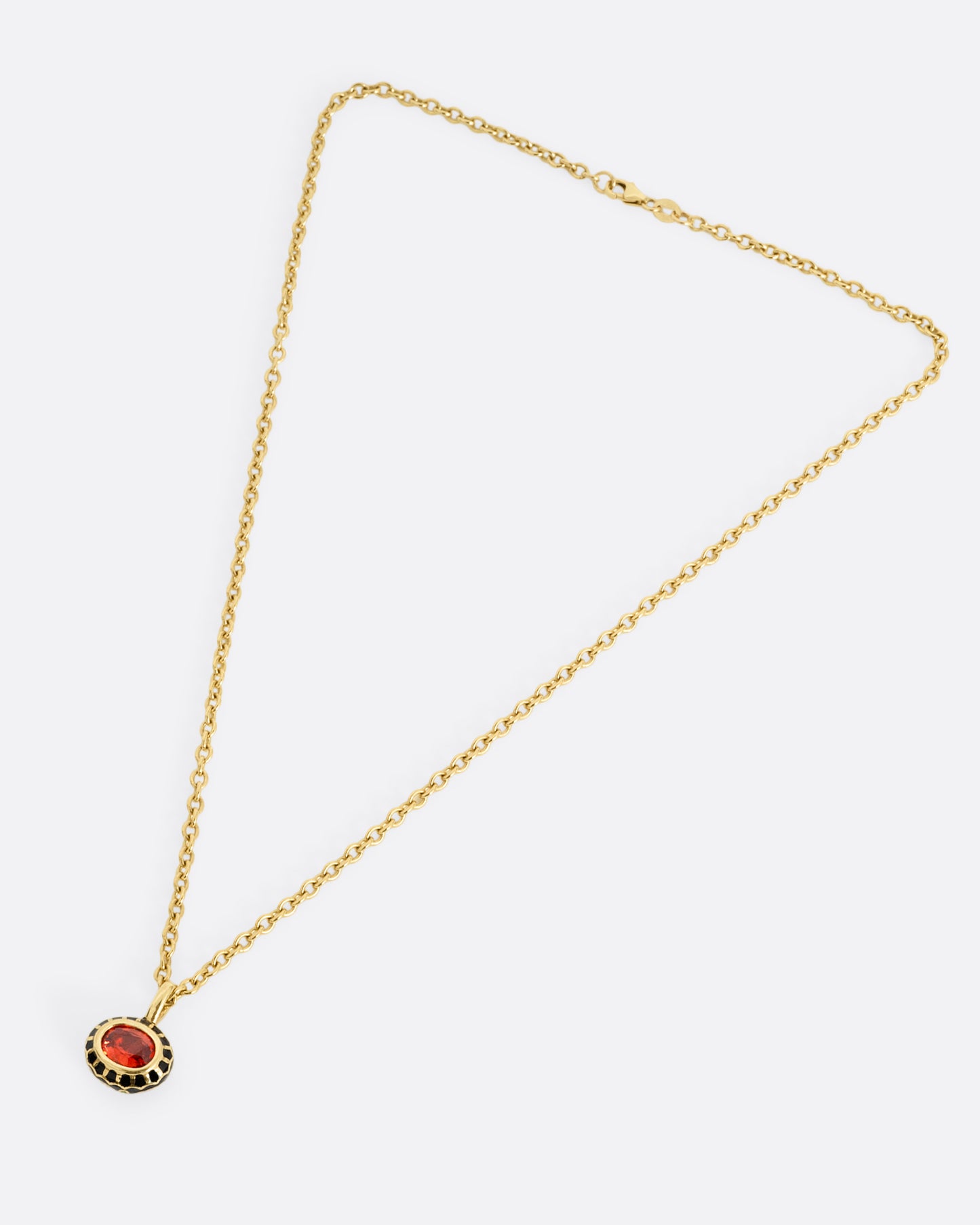 Sapphire and Enamel Pendant Necklace