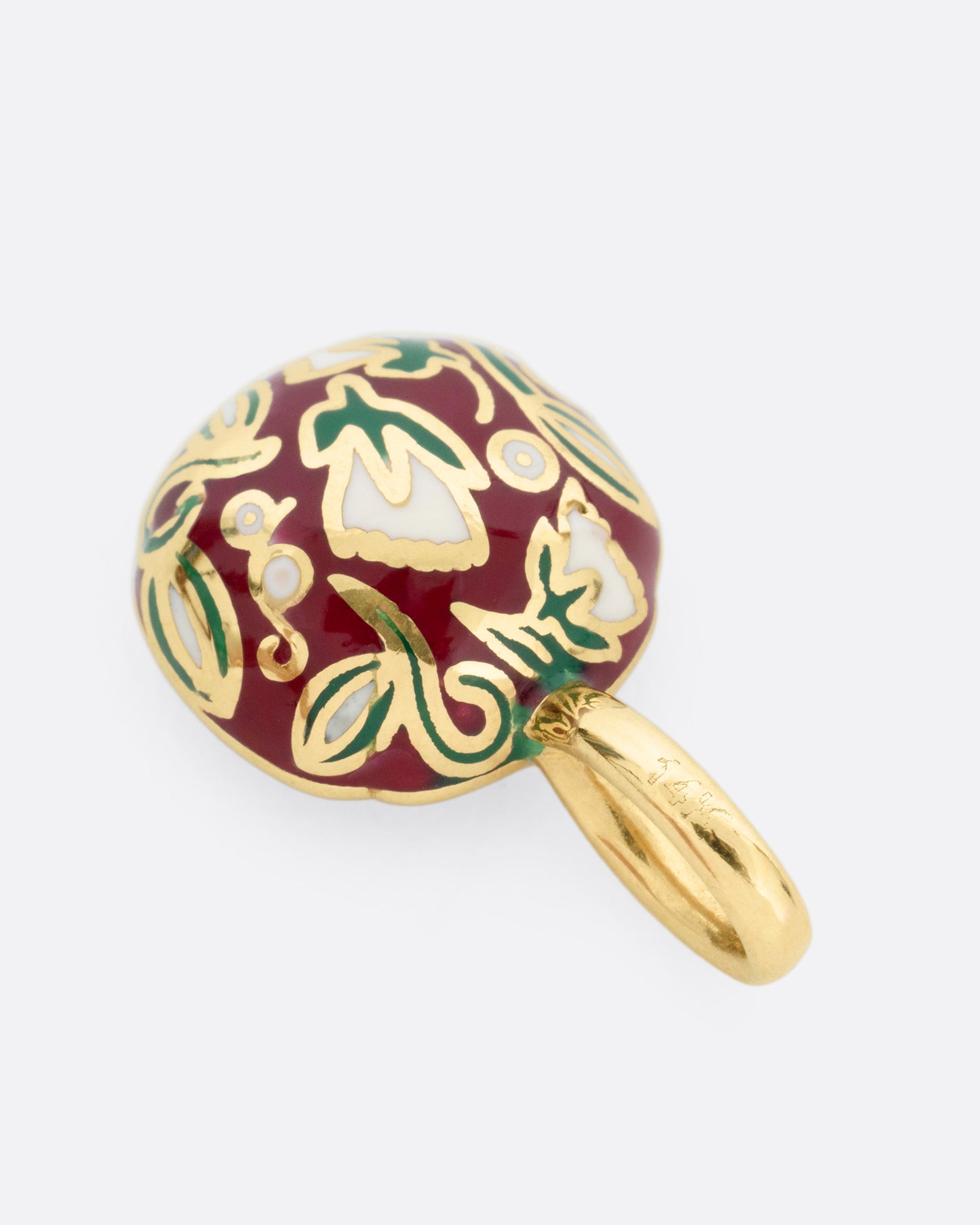 Sapphire and Enamel Floral Pendant