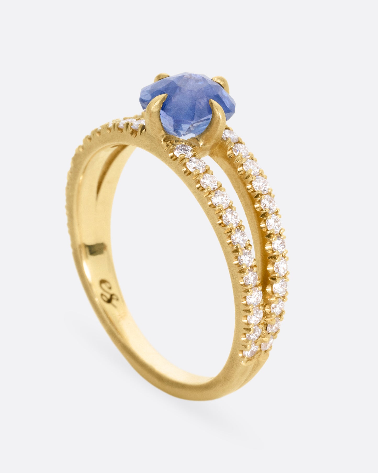 Split Shank Ceylon Sapphire and Diamond Band