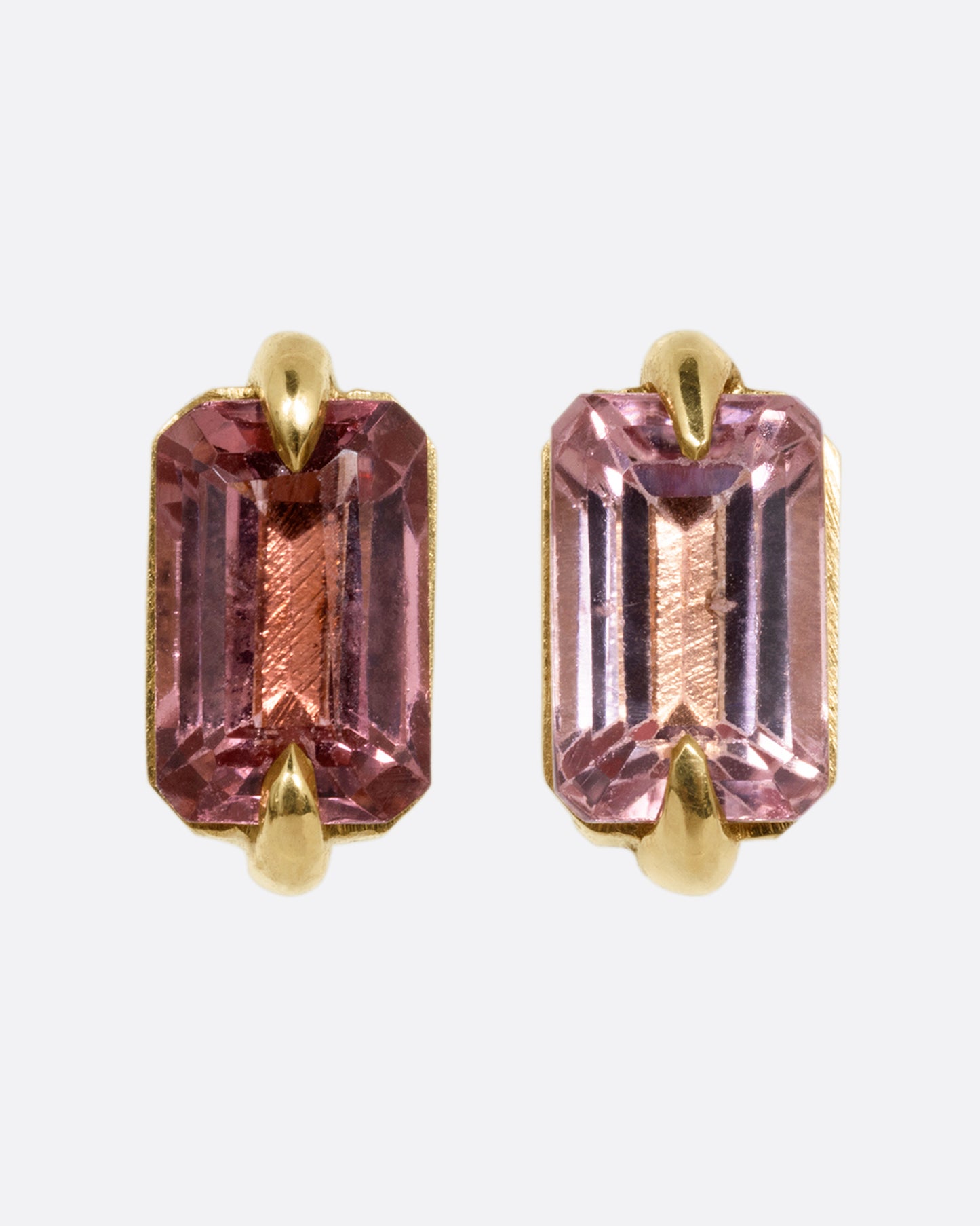 Pink Tourmaline Stud Earrings