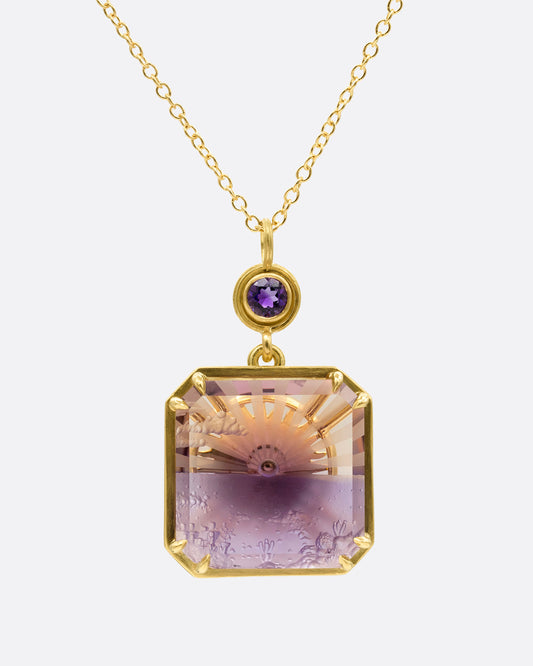Ametrine Sunset Intaglio Pendant Necklace