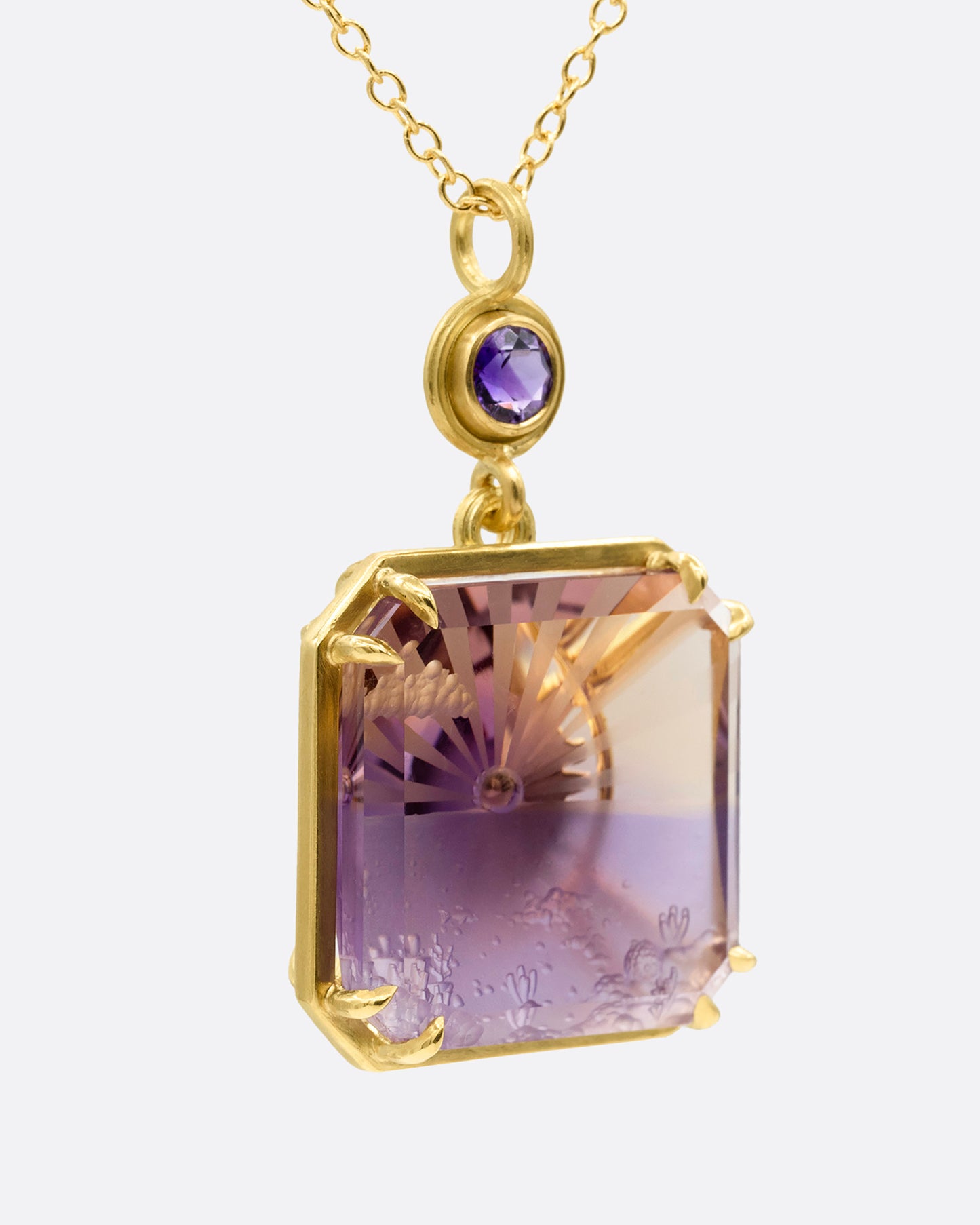 Ametrine Sunset Intaglio Pendant Necklace