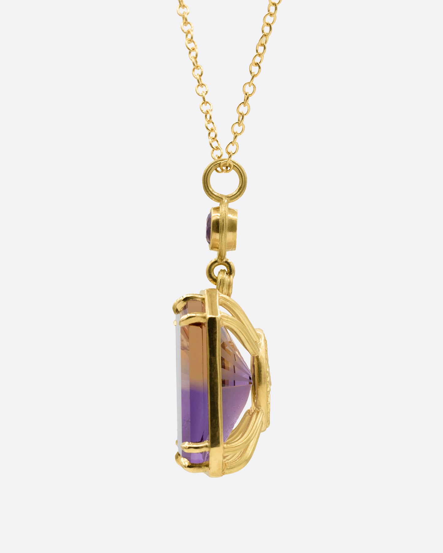 Ametrine Sunset Intaglio Pendant Necklace