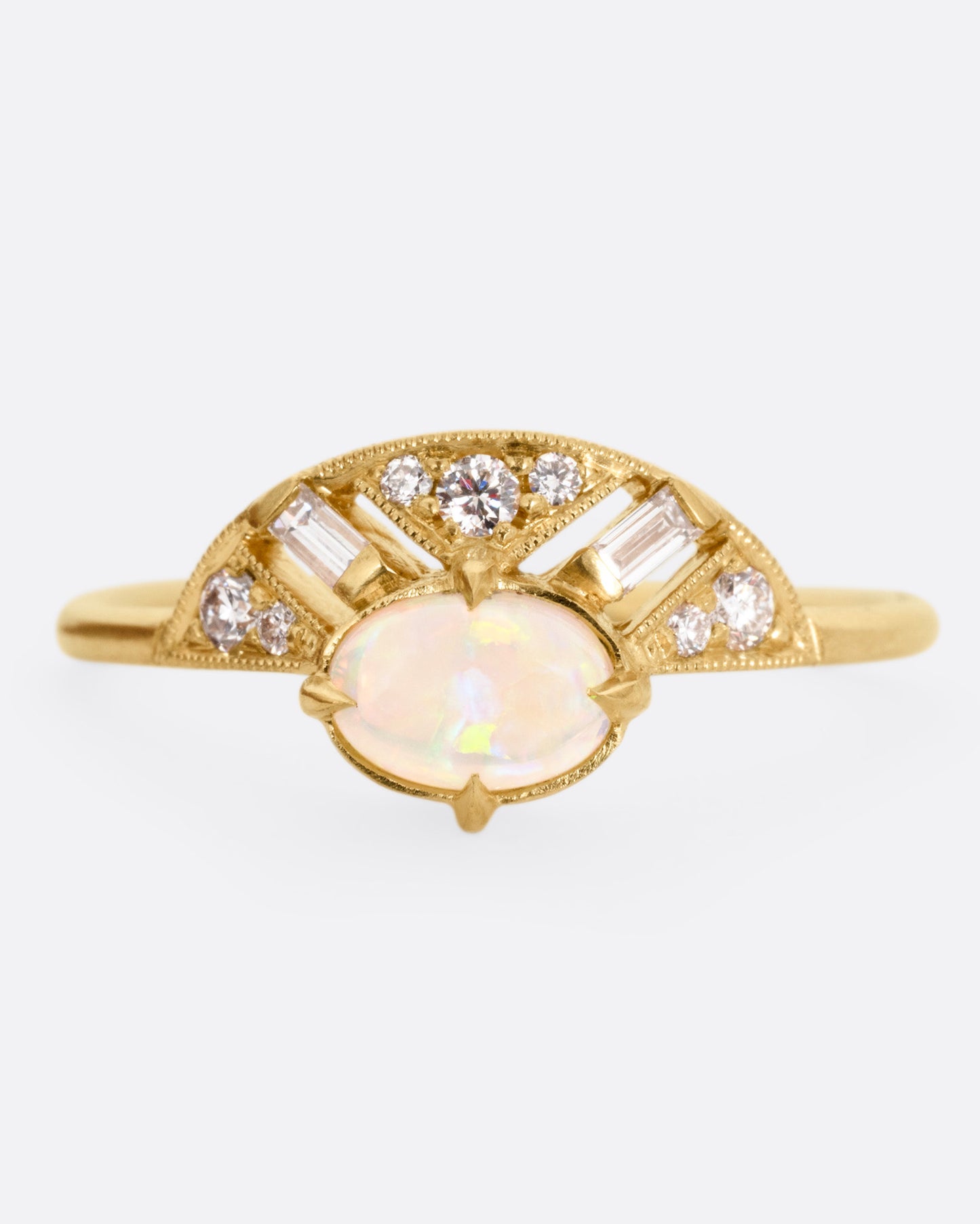 Opal and Diamond Leanne Ring