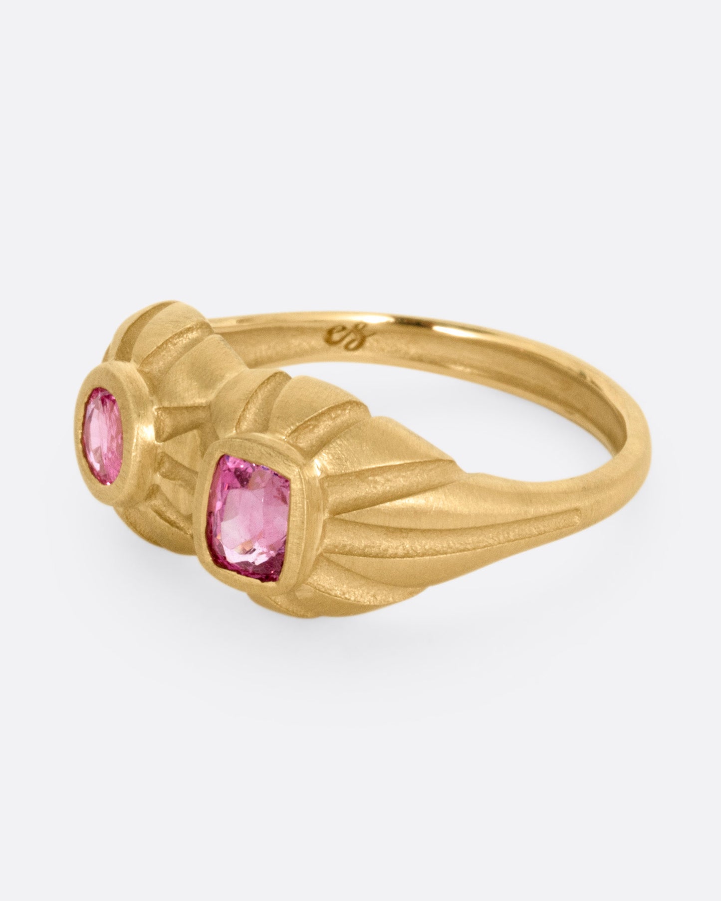 Double Helios Pink Spinel Ring