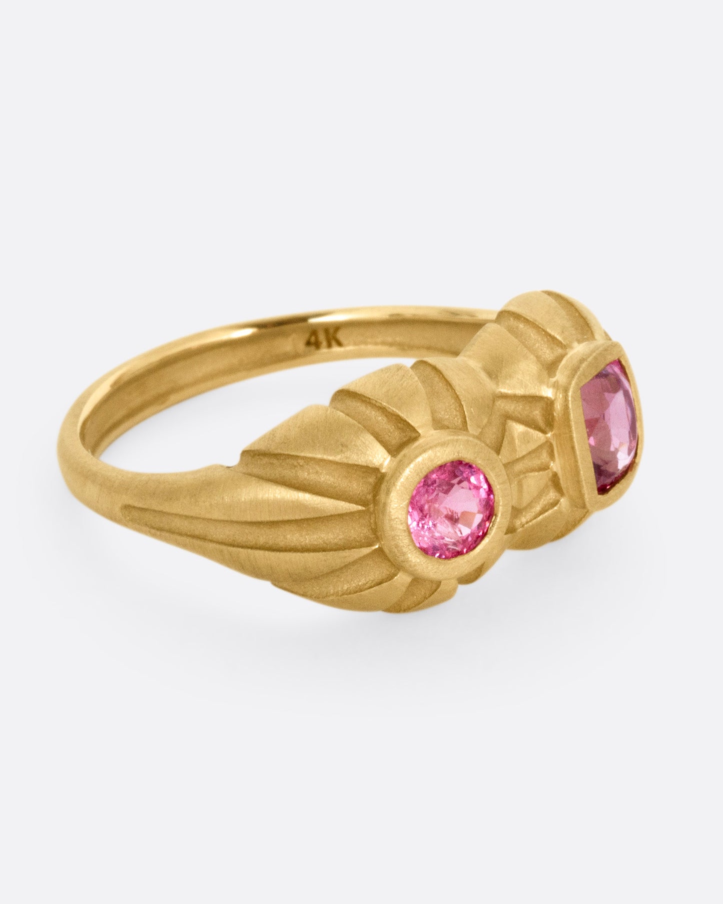 Double Helios Pink Spinel Ring