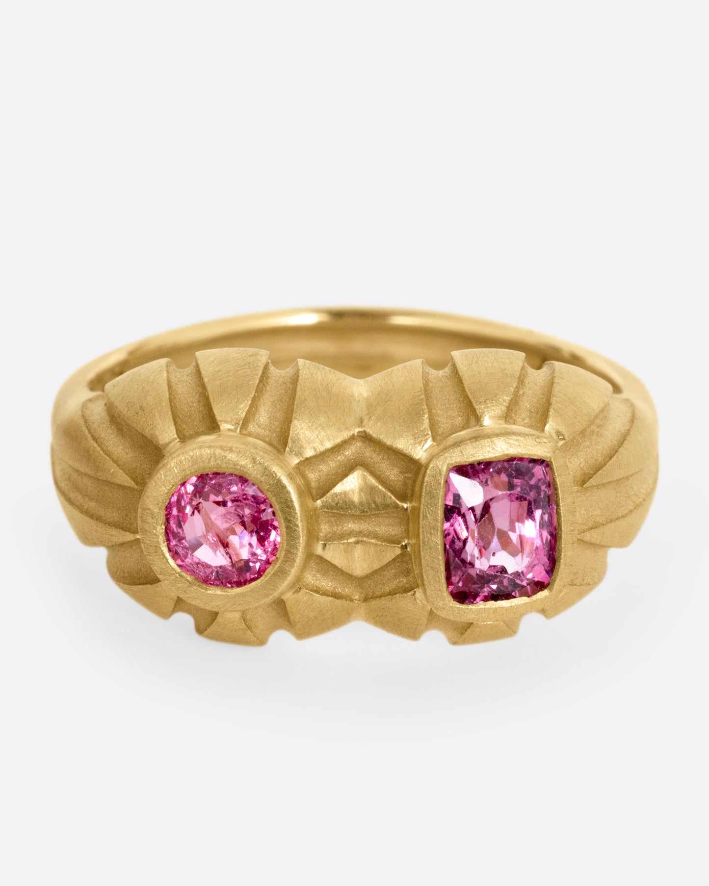 Double Helios Pink Spinel Ring