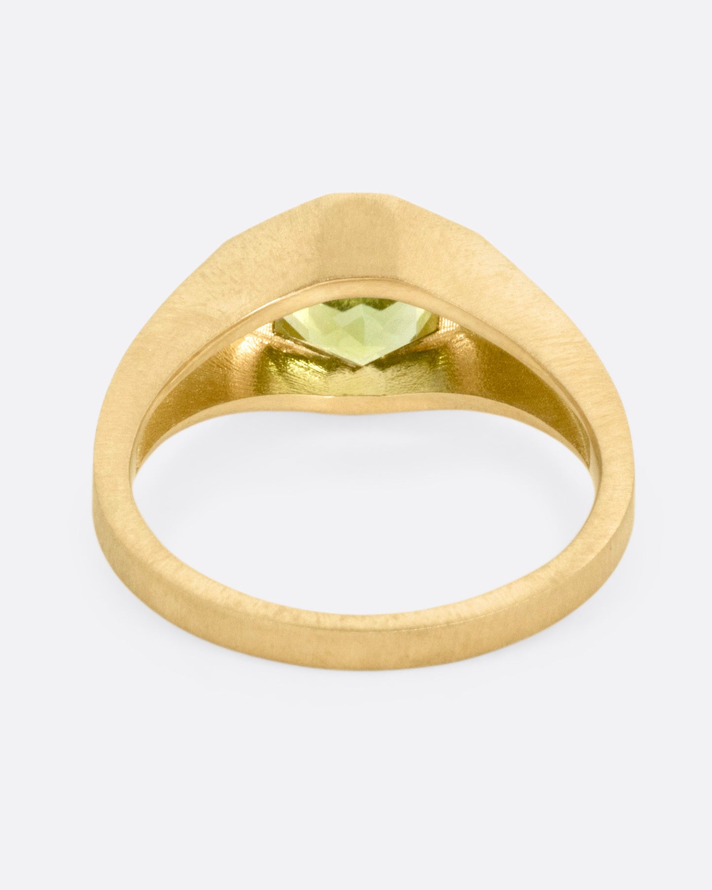 Hexagonal Green Tourmaline Signet Ring