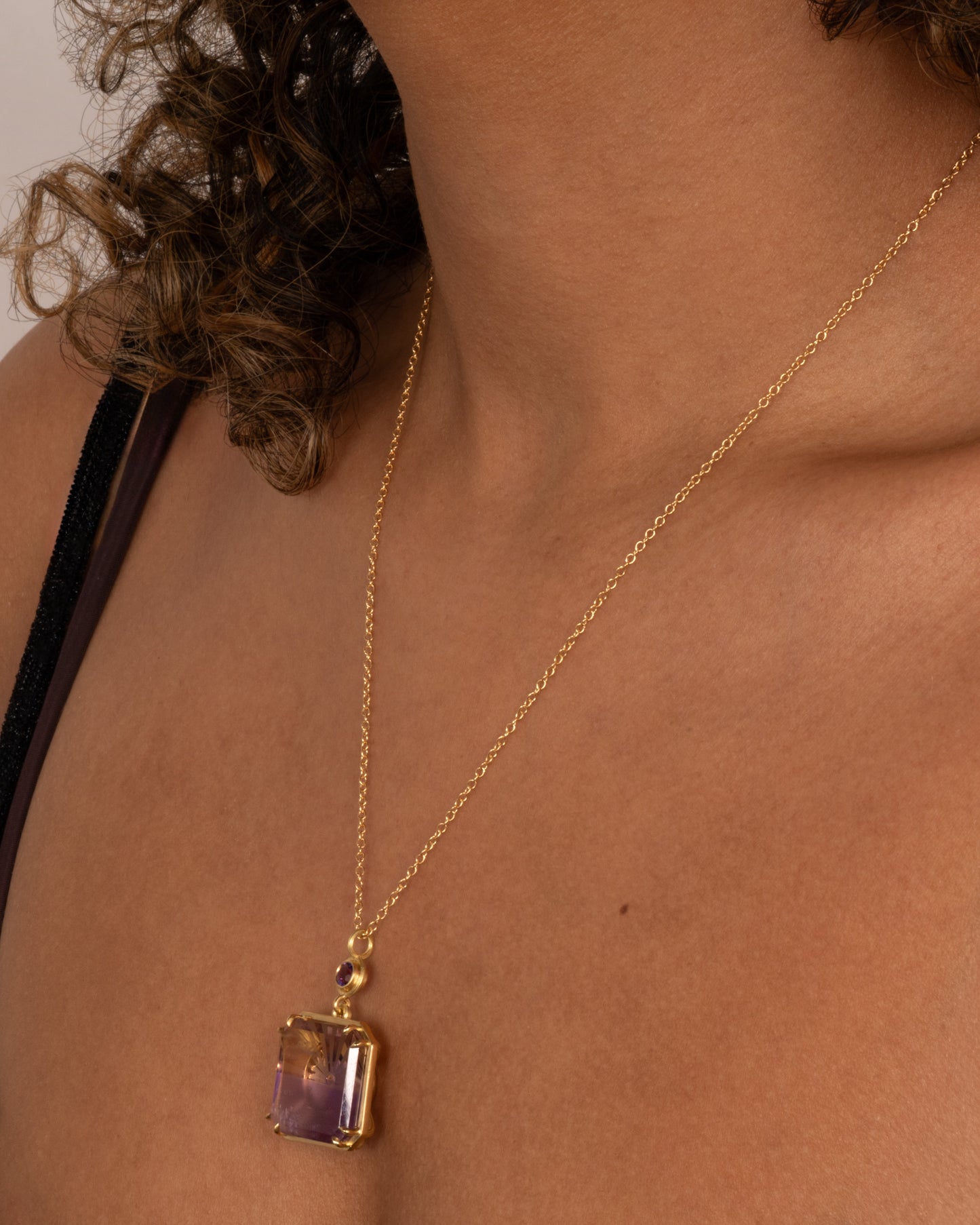 Ametrine Sunset Intaglio Pendant Necklace
