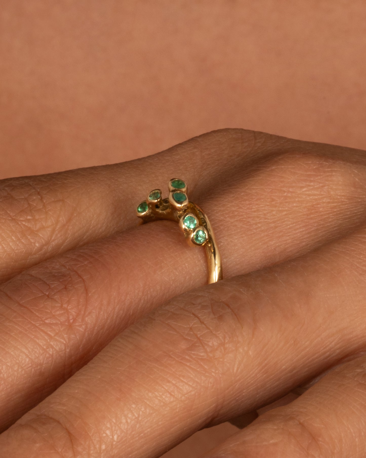 Crown Sea Anemone Emerald Ring
