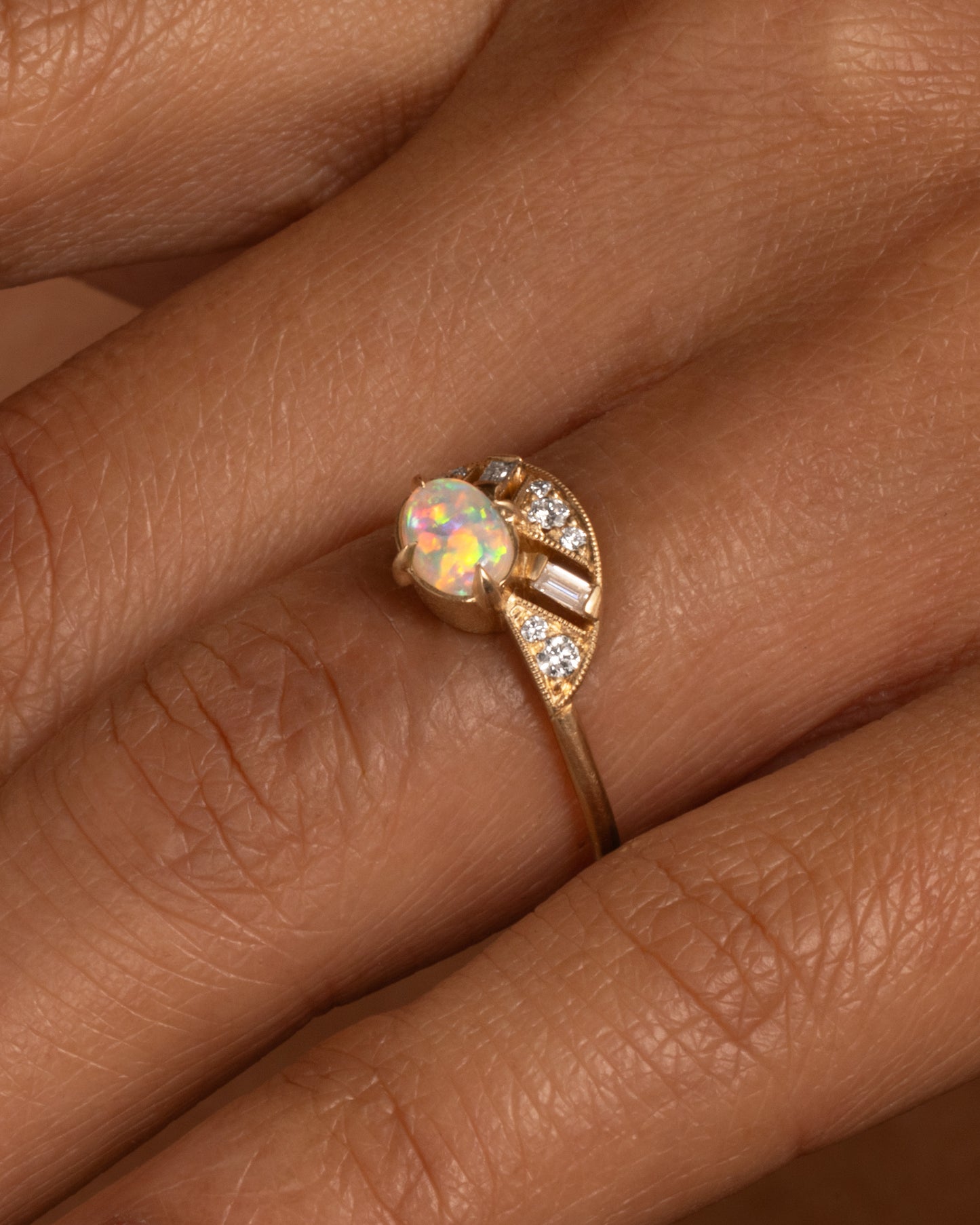 Opal and Diamond Leanne Ring