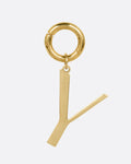 A yellow gold 'Y' shaped pendant, shown from the front.