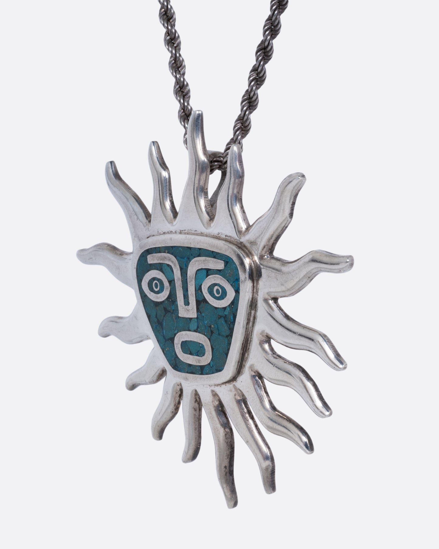 Taxco Turquoise Sun Pendant
