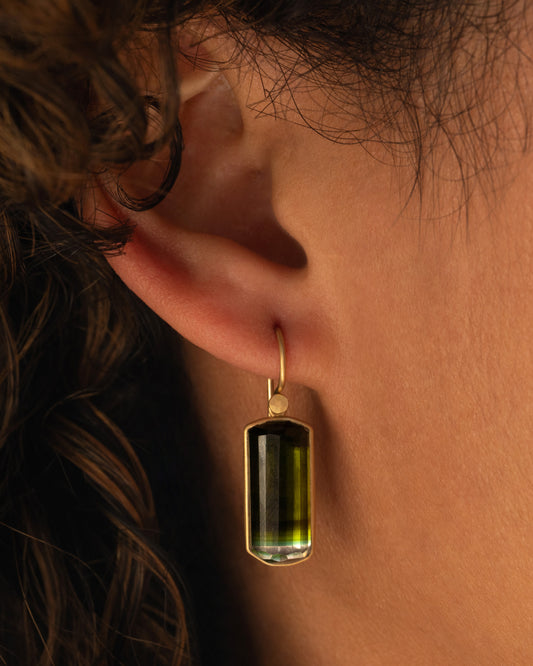 Green Tourmaline Drop Earrings