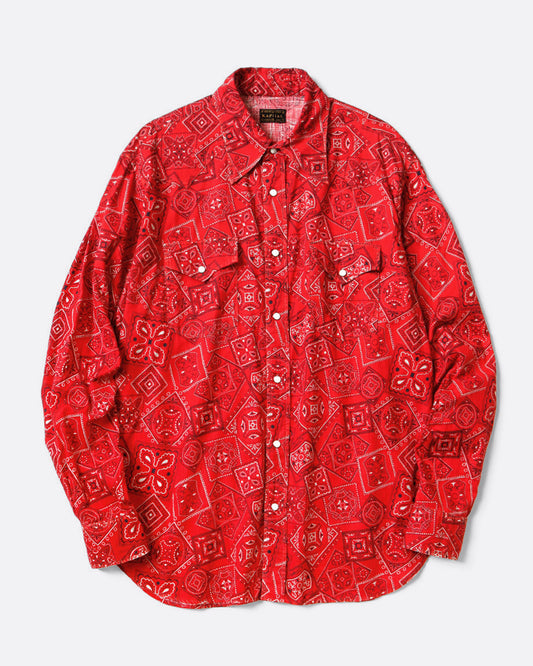 Kapital Red Sheeting Bandana Cookie Shirt