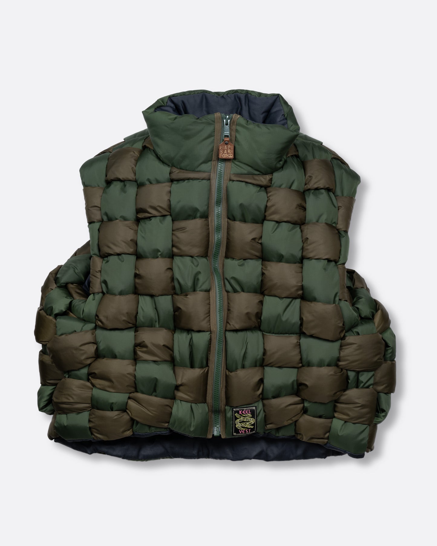 Kapital Khaki Green Keel Weaving Vest