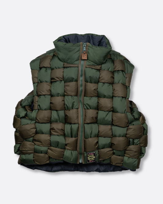 Kapital Khaki Green Keel Weaving Vest