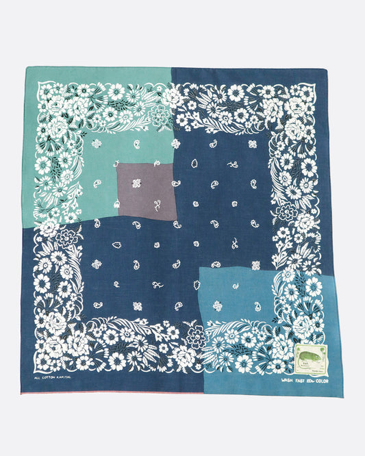 A bandana that gracefully marries a handful of Kapital's favorite bandana motifs.