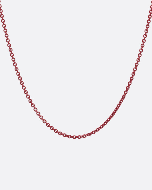 Burgundy Acrylic Coated Chain Necklace
