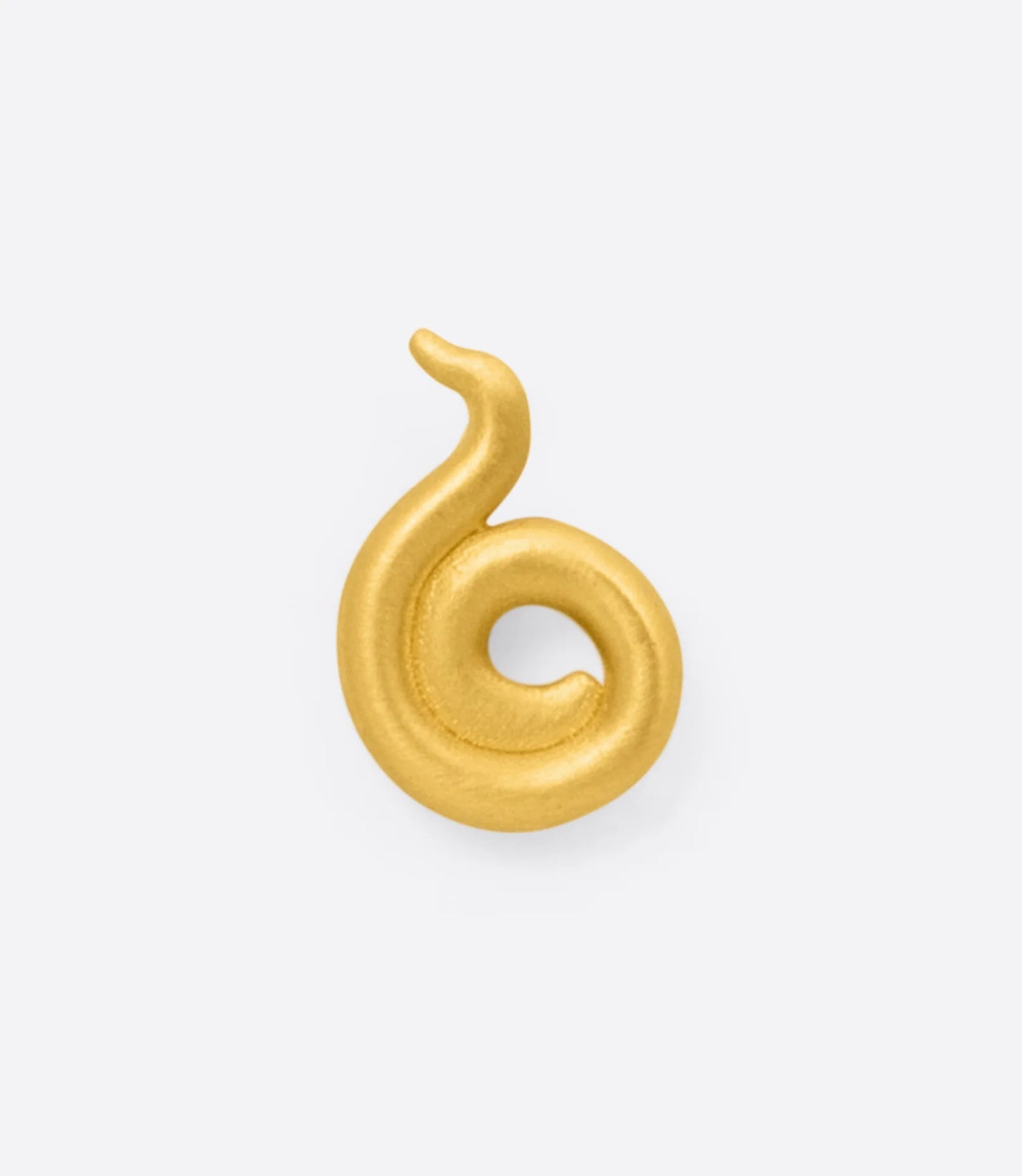 A yellow gold spiral stud earring, shown from the front.