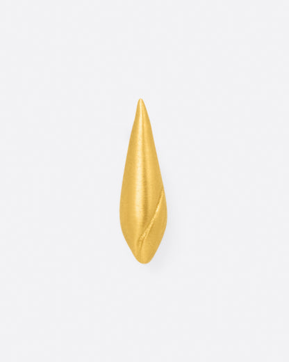 Yellow gold shell stud earrings, front view of the other stud