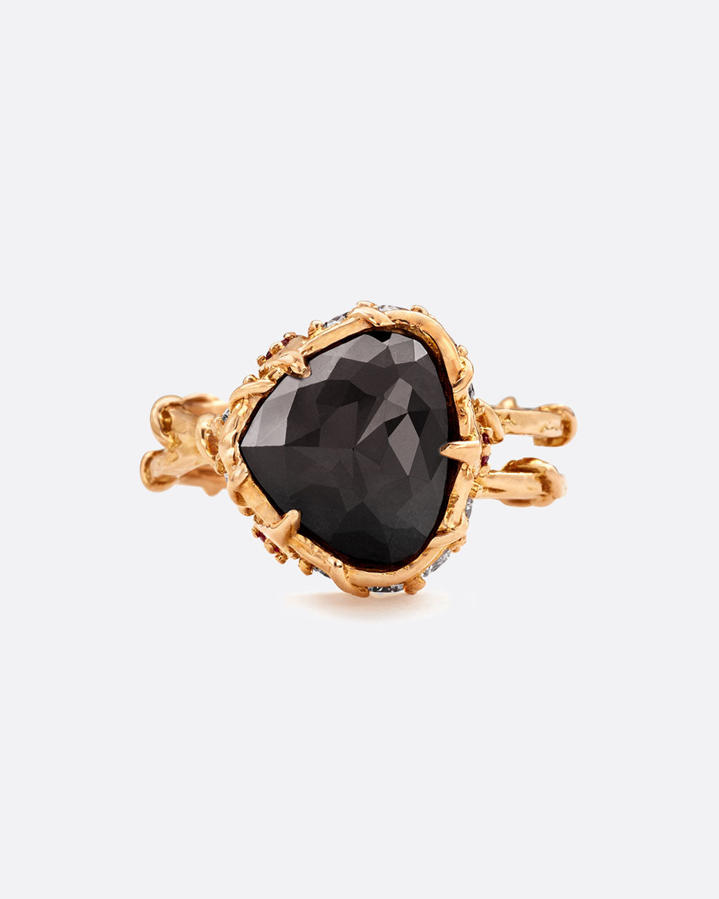 18k rose gold and black diamond Intrigue Crown ring by Karen Karch